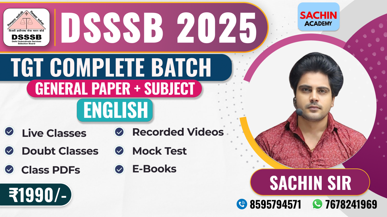 DSSSB TGT COMPLETE BATCH (GENERAL PAPER + ENGLISH)*