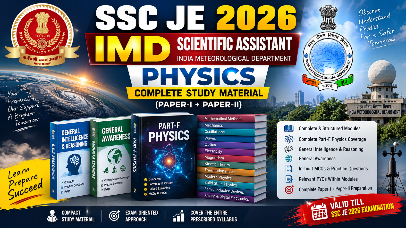 SSC JE 2026 IMD Scientific Assistant Physics - Complete Study Material (Paper-I + Paper-II)