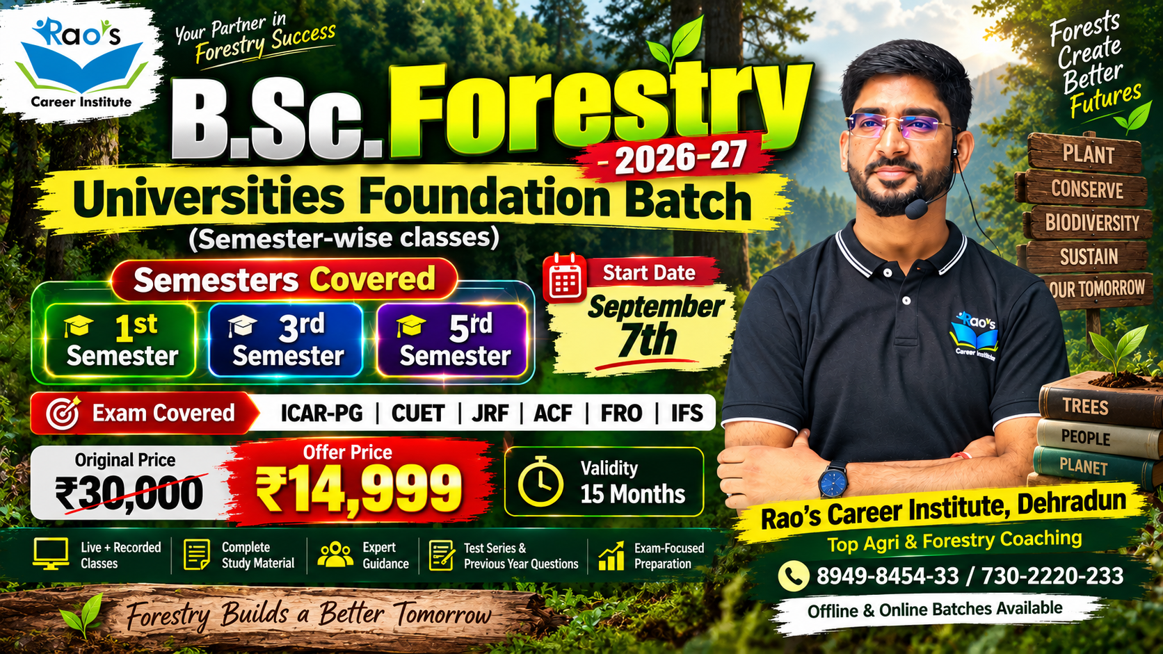 B.Sc. Forestry Foundation Batch -2026-27 | Semester's Wise Classes | Universities Foundation Batch for B.Sc. Pursuing 