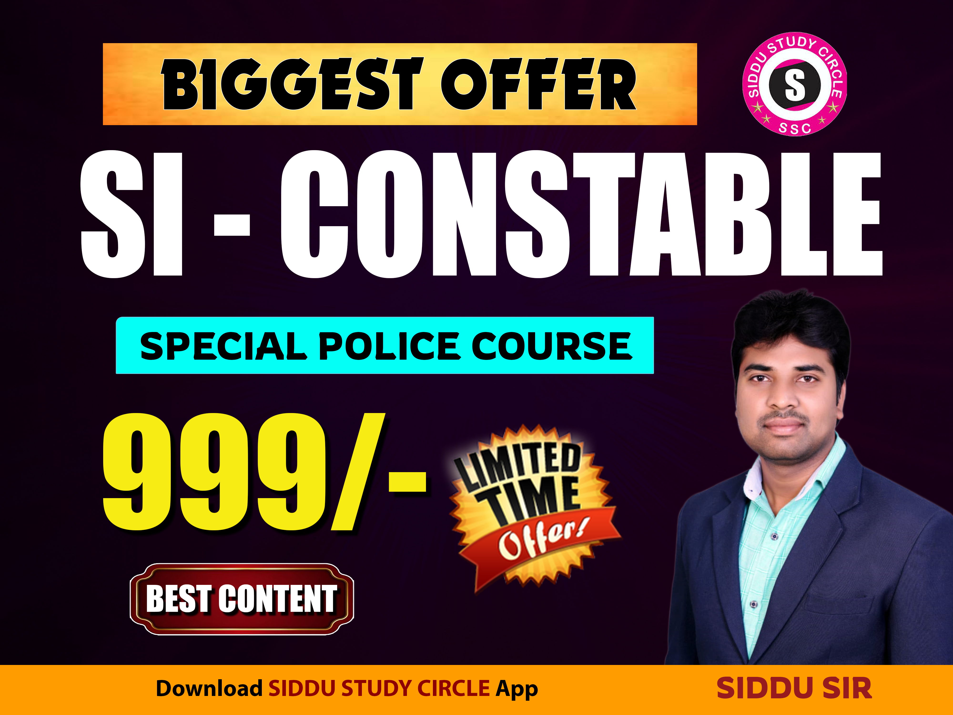 SPECIAL POLICE : SI & CONSTABLE