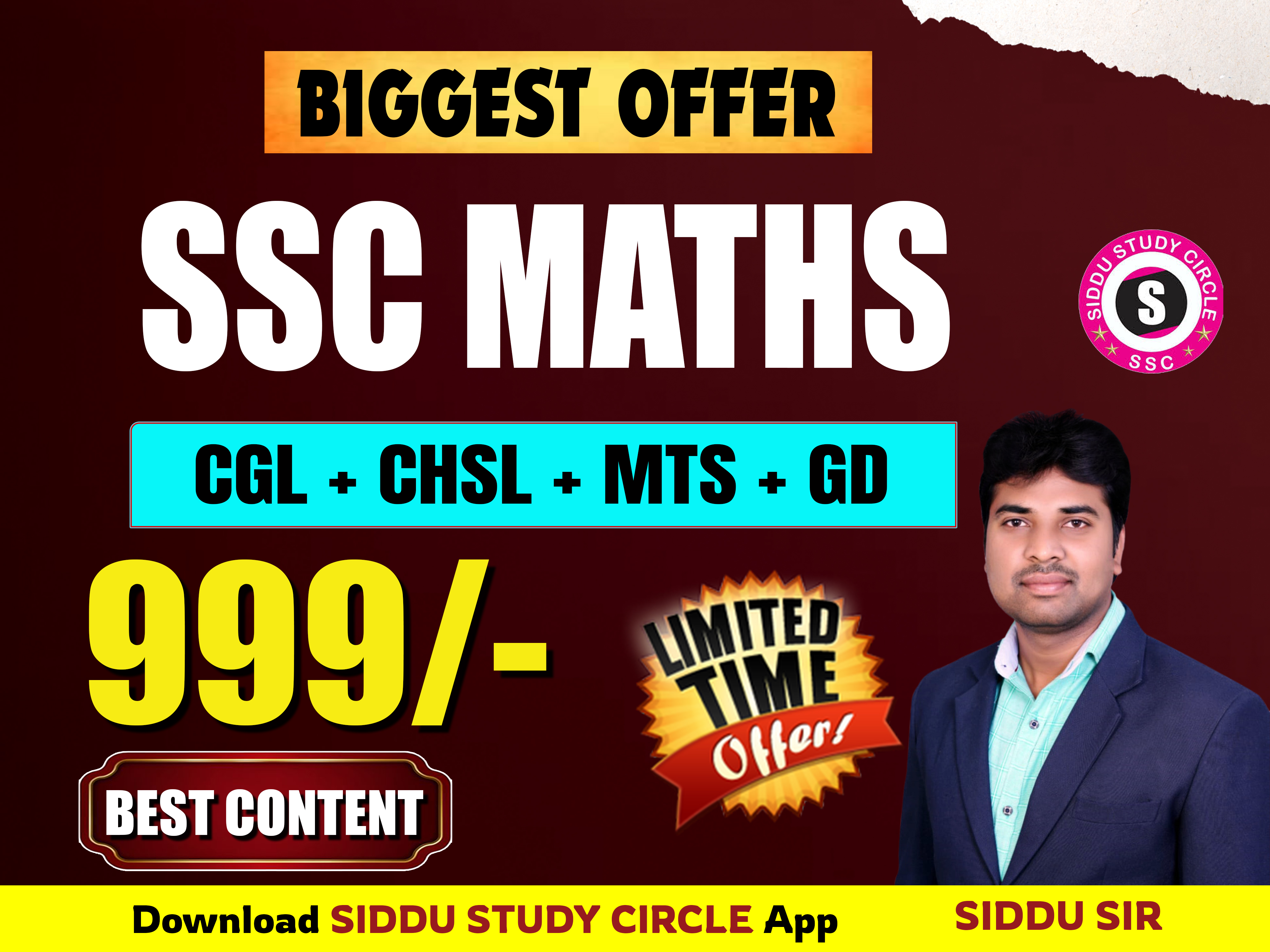 SSC MATHS  : CGL / CHSL / MTS / GD COURSE