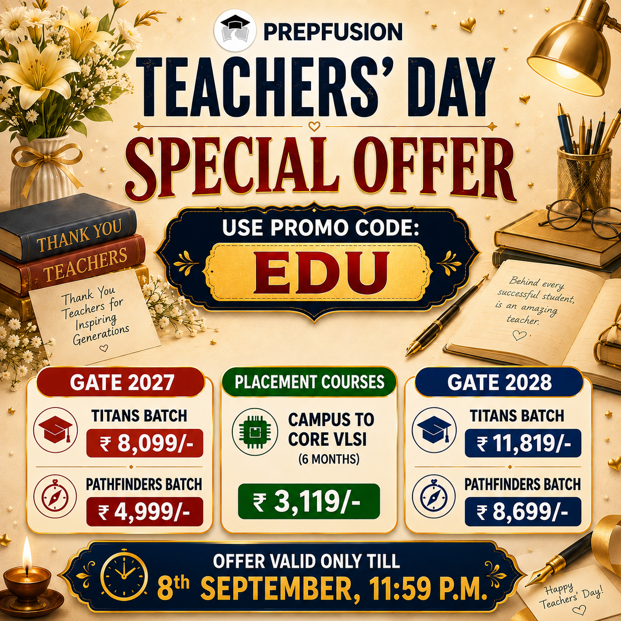 PrepFusion Free Trial Over : Apply Code EDU to get maximum discount on all our courses 