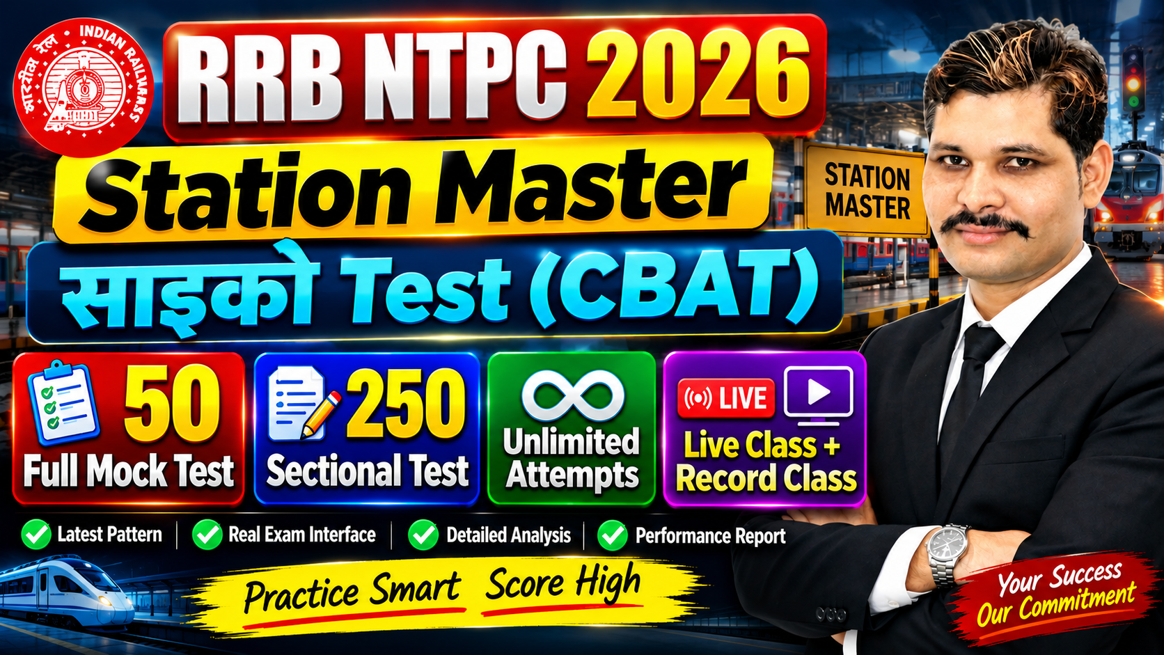 RRB NTPC SM CBAT Test Series (Station Master Psycho Test)