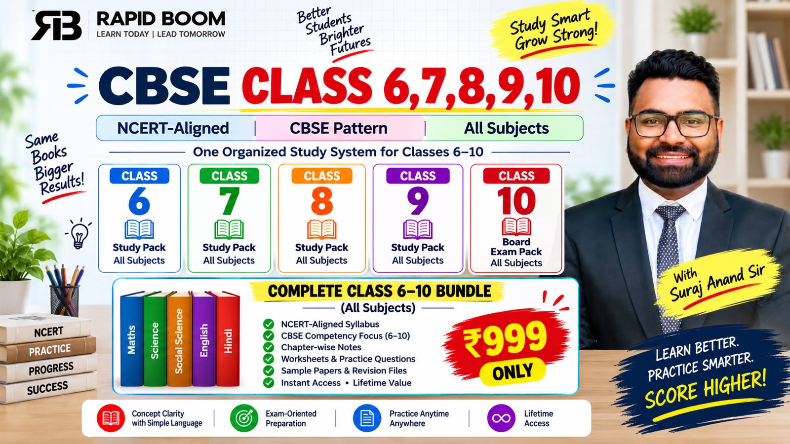 CBSE Classes 6–10 | Complete Study Pack