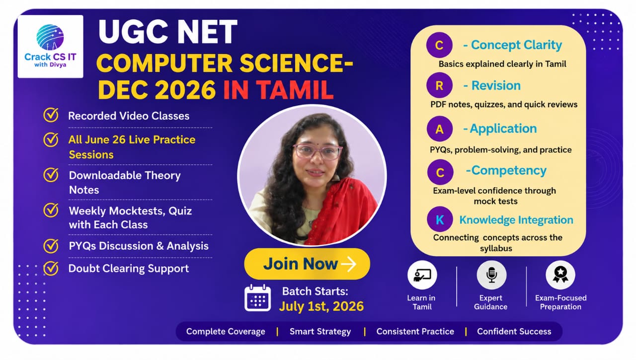 UGC NET COMPUTER SCIENCE MISSION DEC 2026 (IN TAMIL)