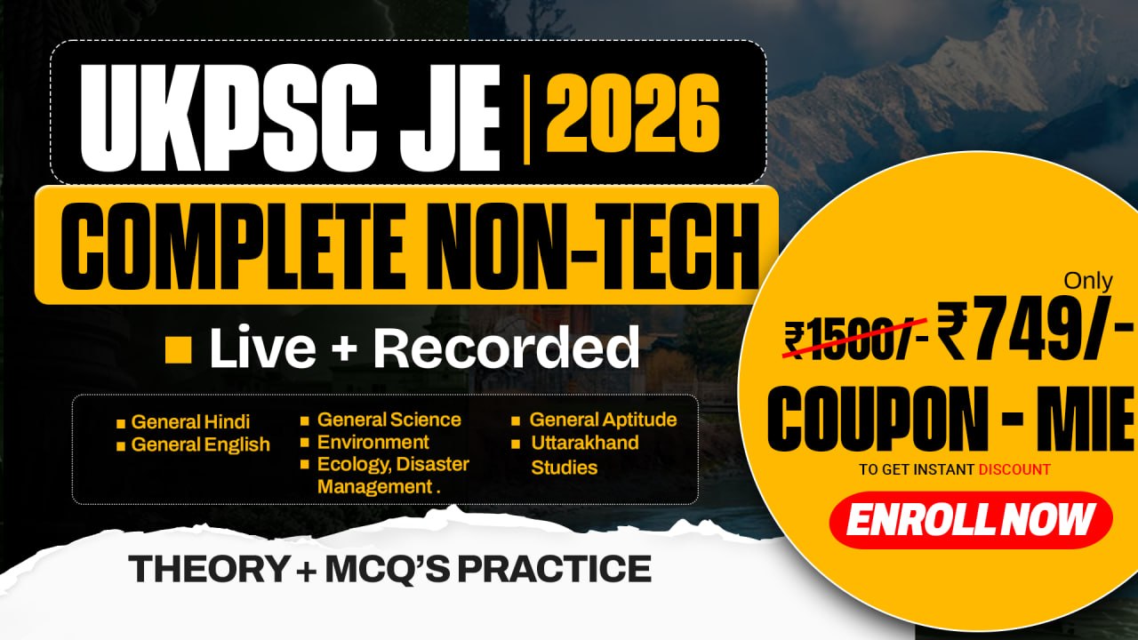 UKPSC JE & AE 2026 Complete Non-Tech 