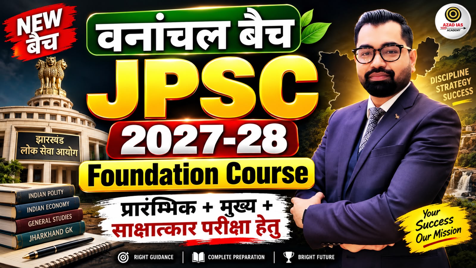 JPSC Prelims+Mains 2027-28 Complete Foundation Course |  वनांचल बैच | AA1001