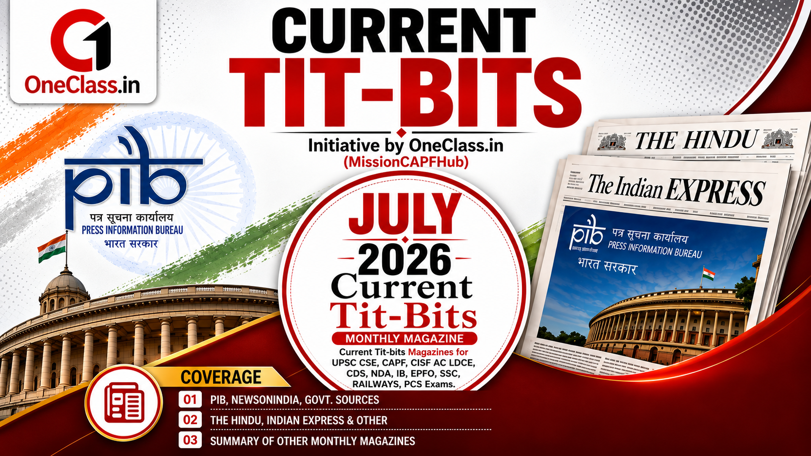 July 2026 Current Tit-Bits magazine by OneClass.in