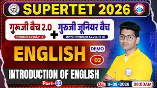 Super TET English Classes | Intro of English By Vipin Sir | UP Super TET Junior English Demo 02