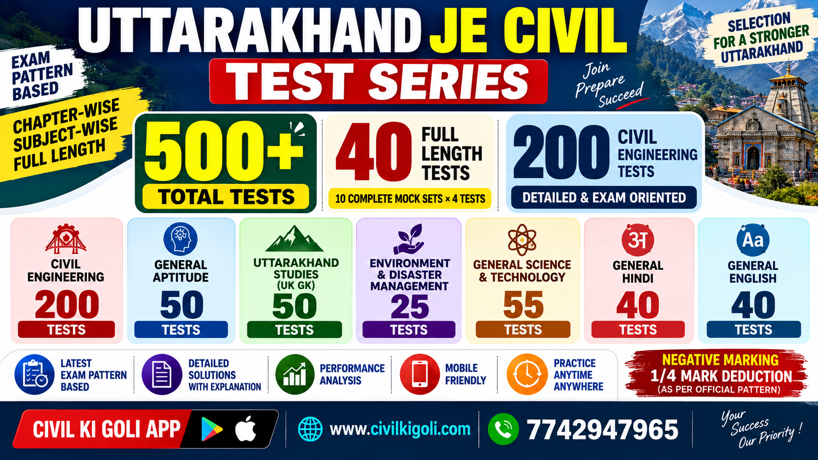 Uttrakhand JE TEST SERIES 