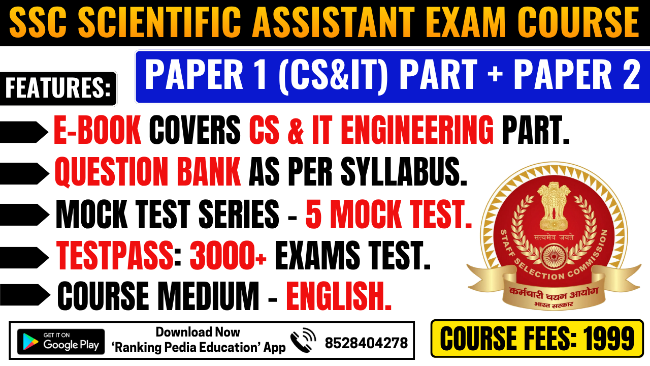 SSC Scientific Assistant (CS & IT) Exam Complete Course