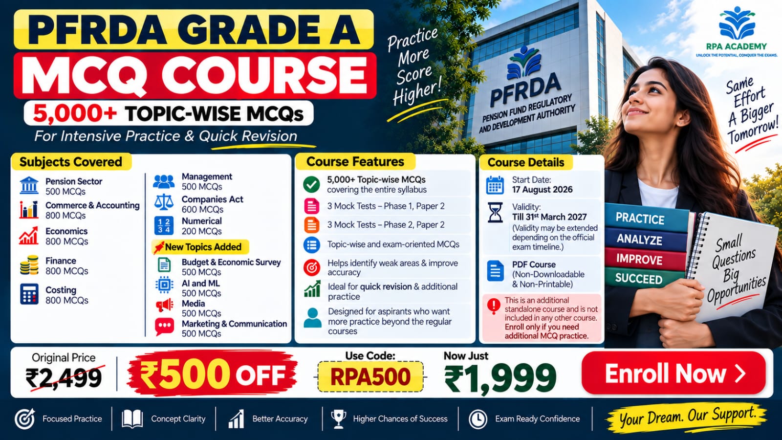 PFRDA GRADE A 2026 MCQ COURSE
