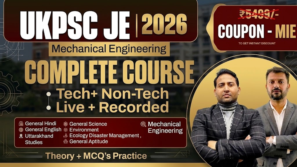 UKPSC JE 2026 (Tech + Non-Tech) Complete Batch