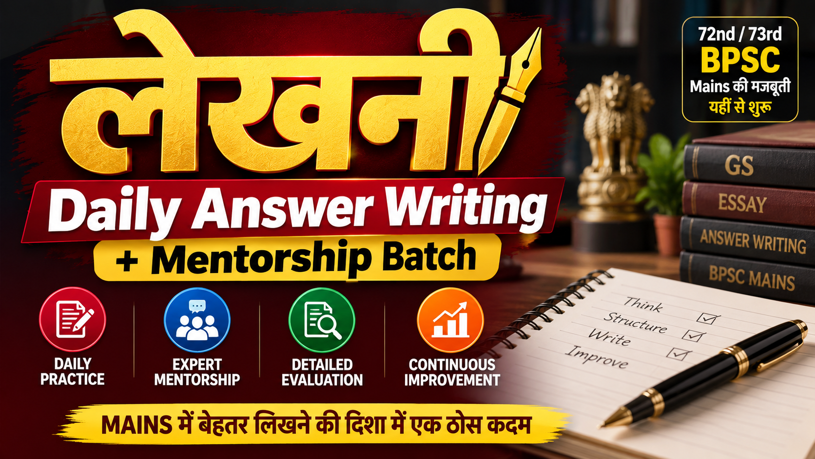  72nd BPSC - Lekhni Daily Answer Writing + Mentorship Batch 