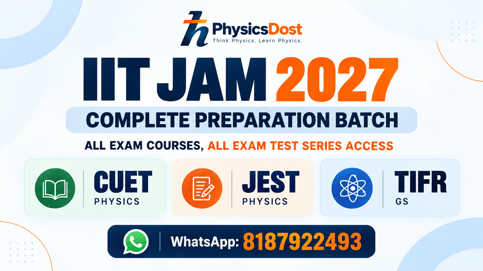 IIT JAM 2027 + CUET JEST TIFR Batch