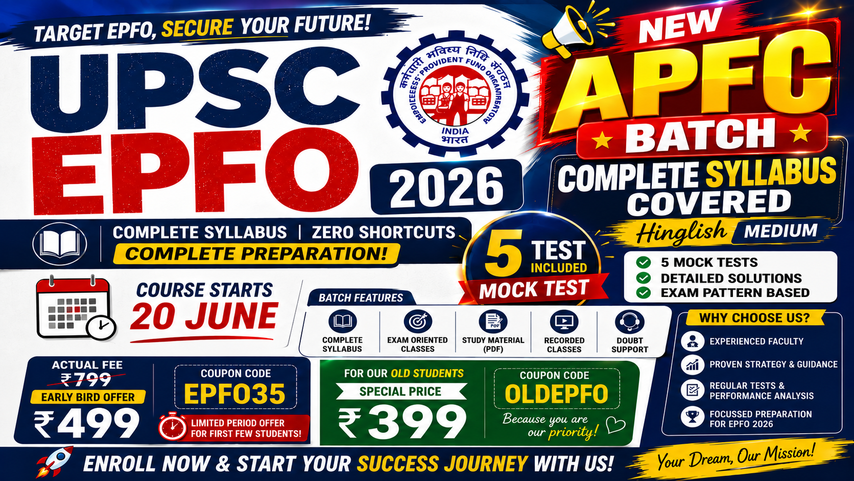 UPSC EPFO APFC BATCH 2026