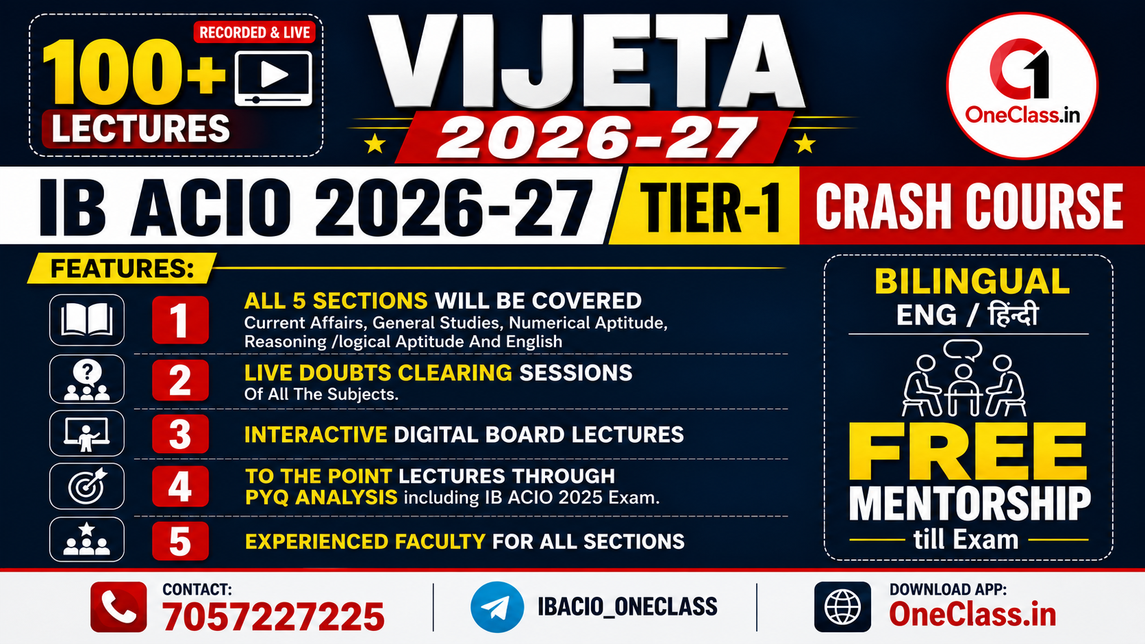 Vijeta Plus: IB ACIO 2026-27 Tier-1 Crash Course