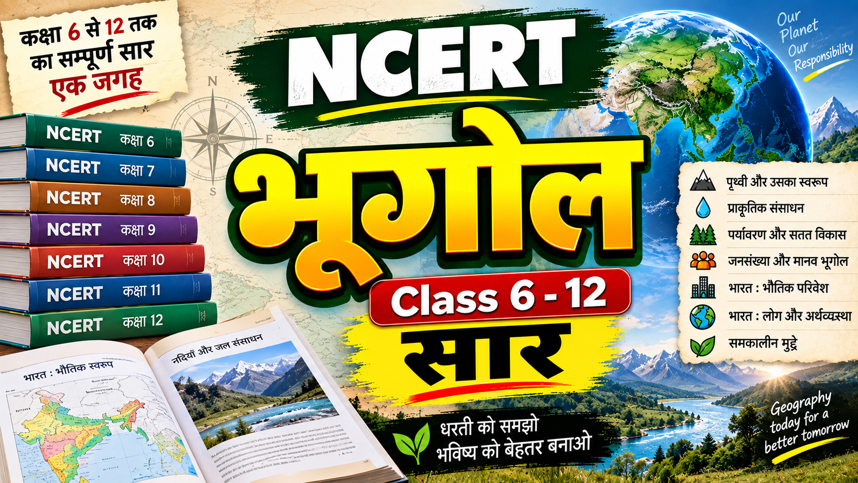 NCERT भूगोल (Geography) Class 6-12 सार