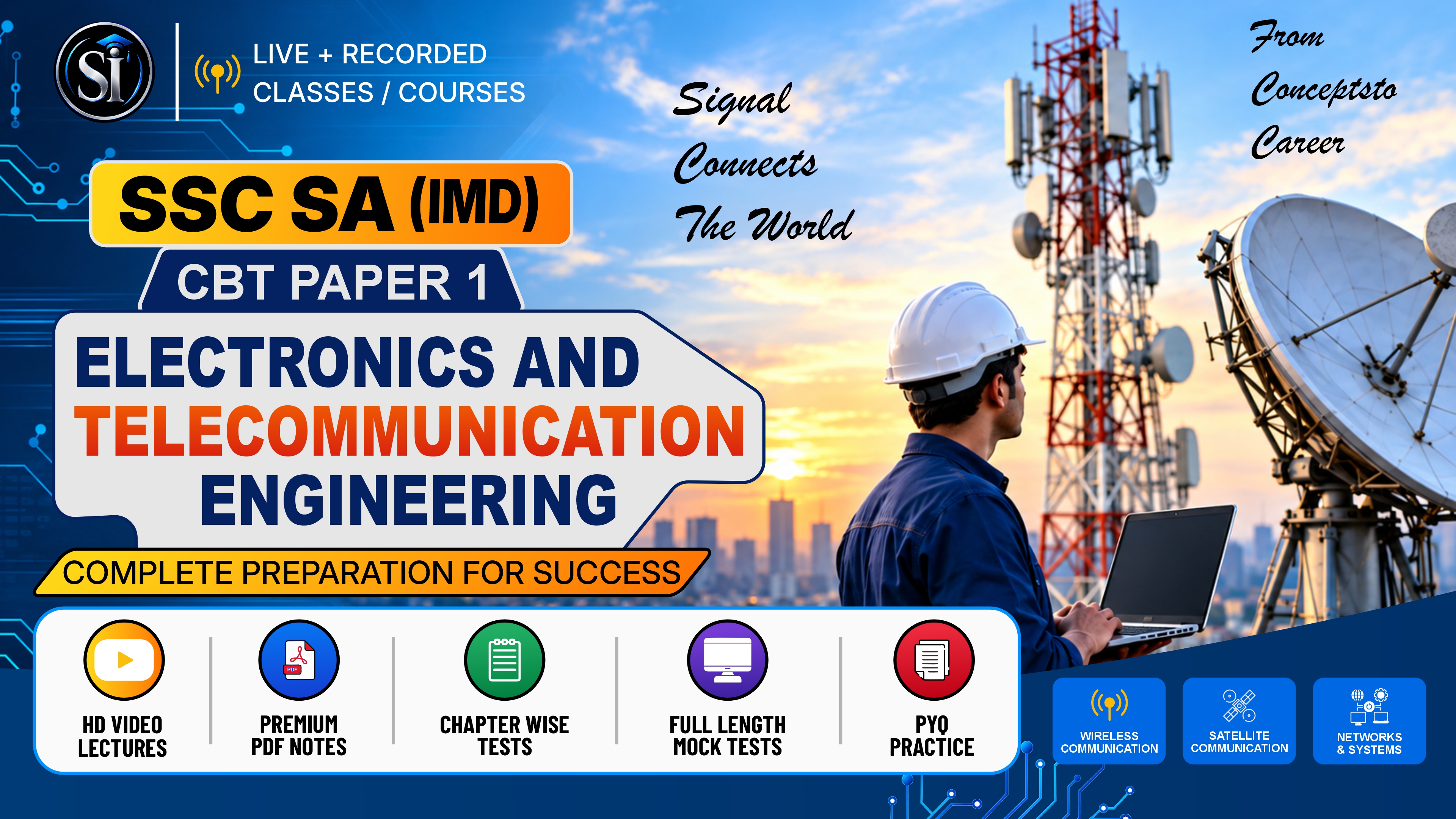 SSC SA IMD  CBT Paper 1 Electronics and Telecommunication Engineering