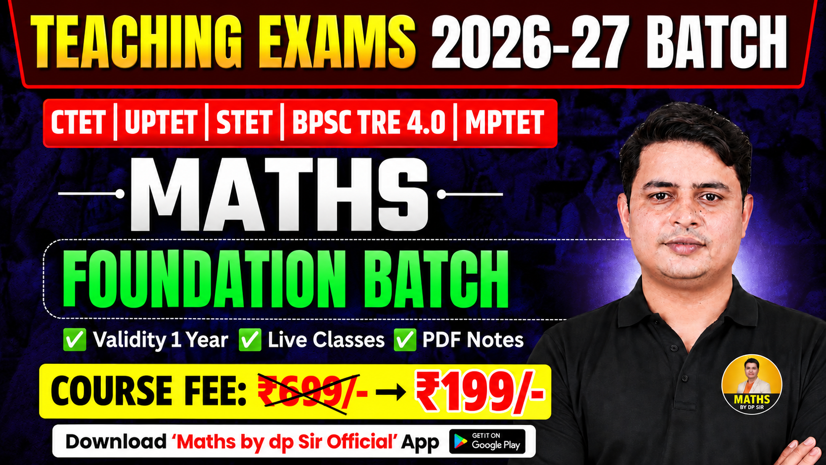Teaching Exams 2026-27 | Maths Foundation Batch