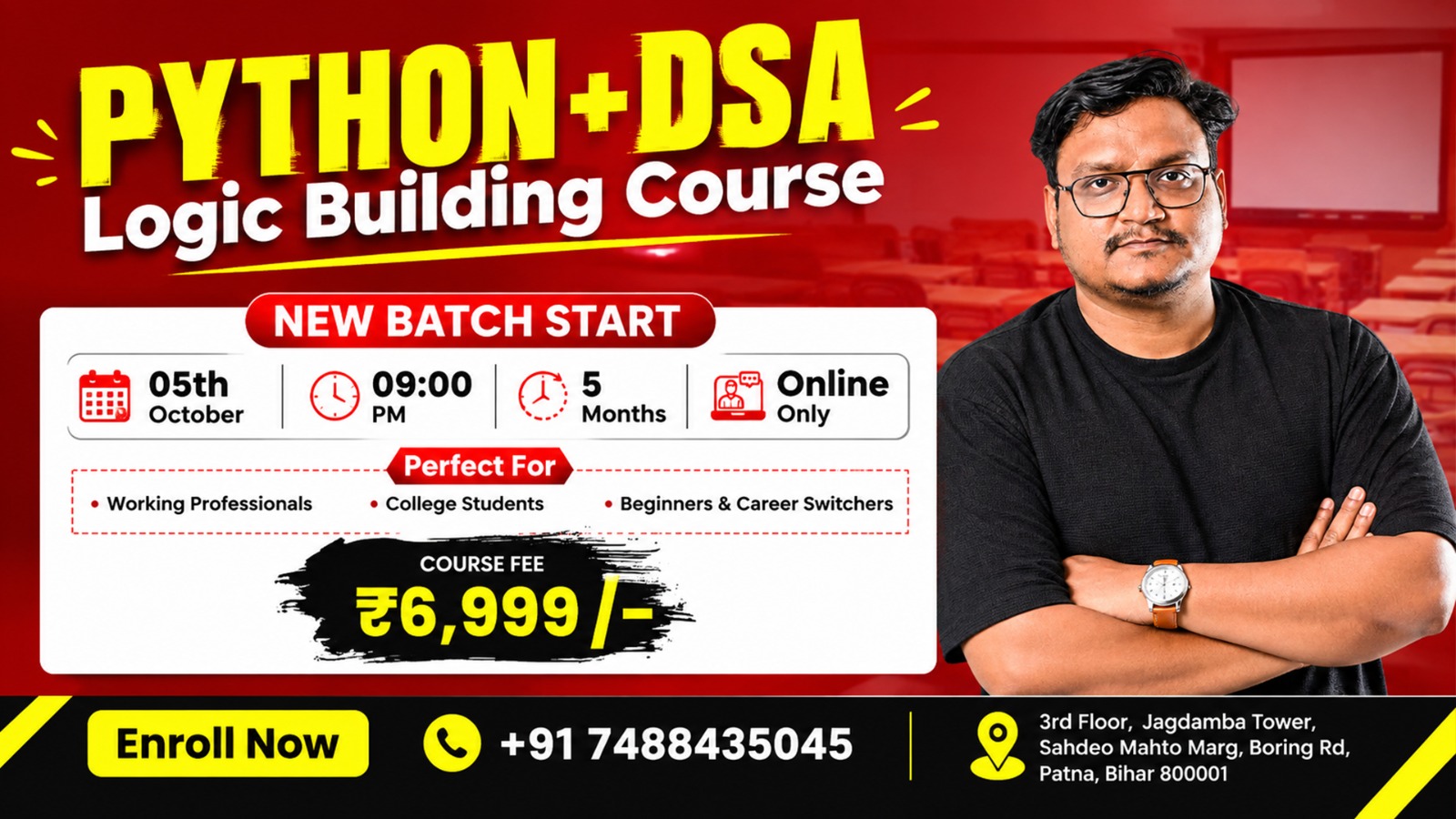 Python+DSA(Logic Building Live Course)Date:05-OCT-26 Time:9:00pm