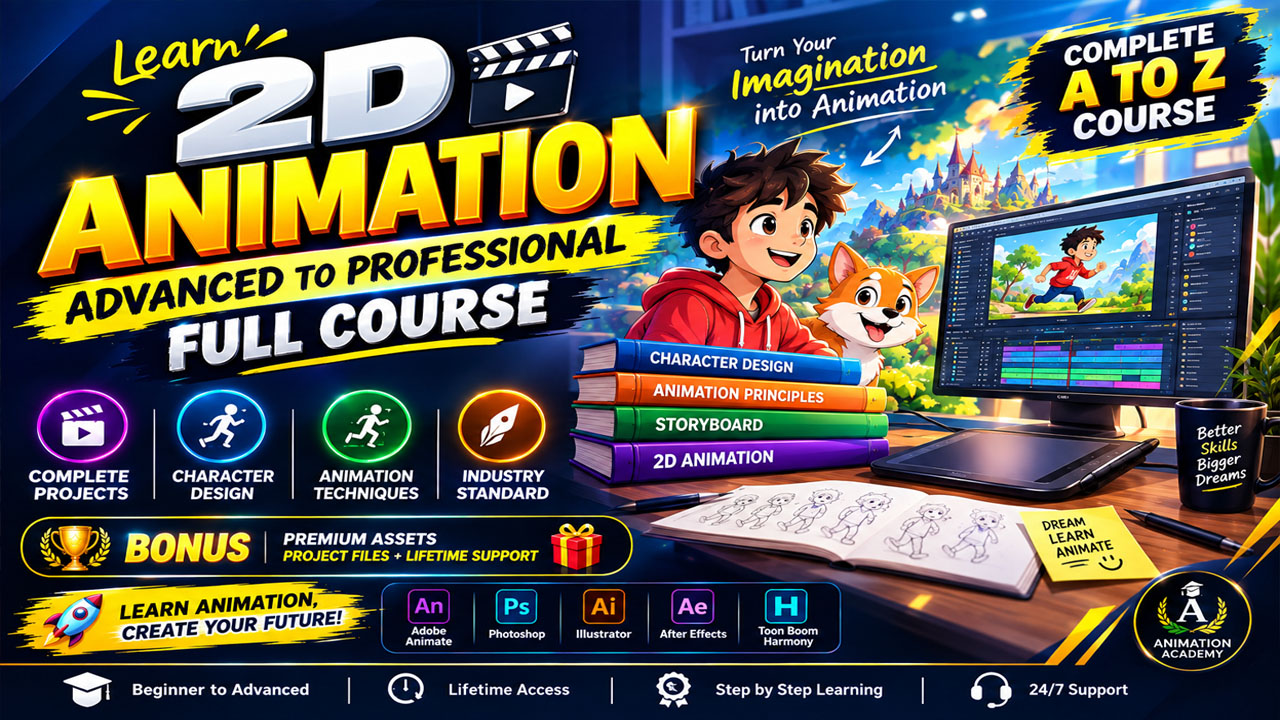 2d Animation Advanced To Professional Full Course