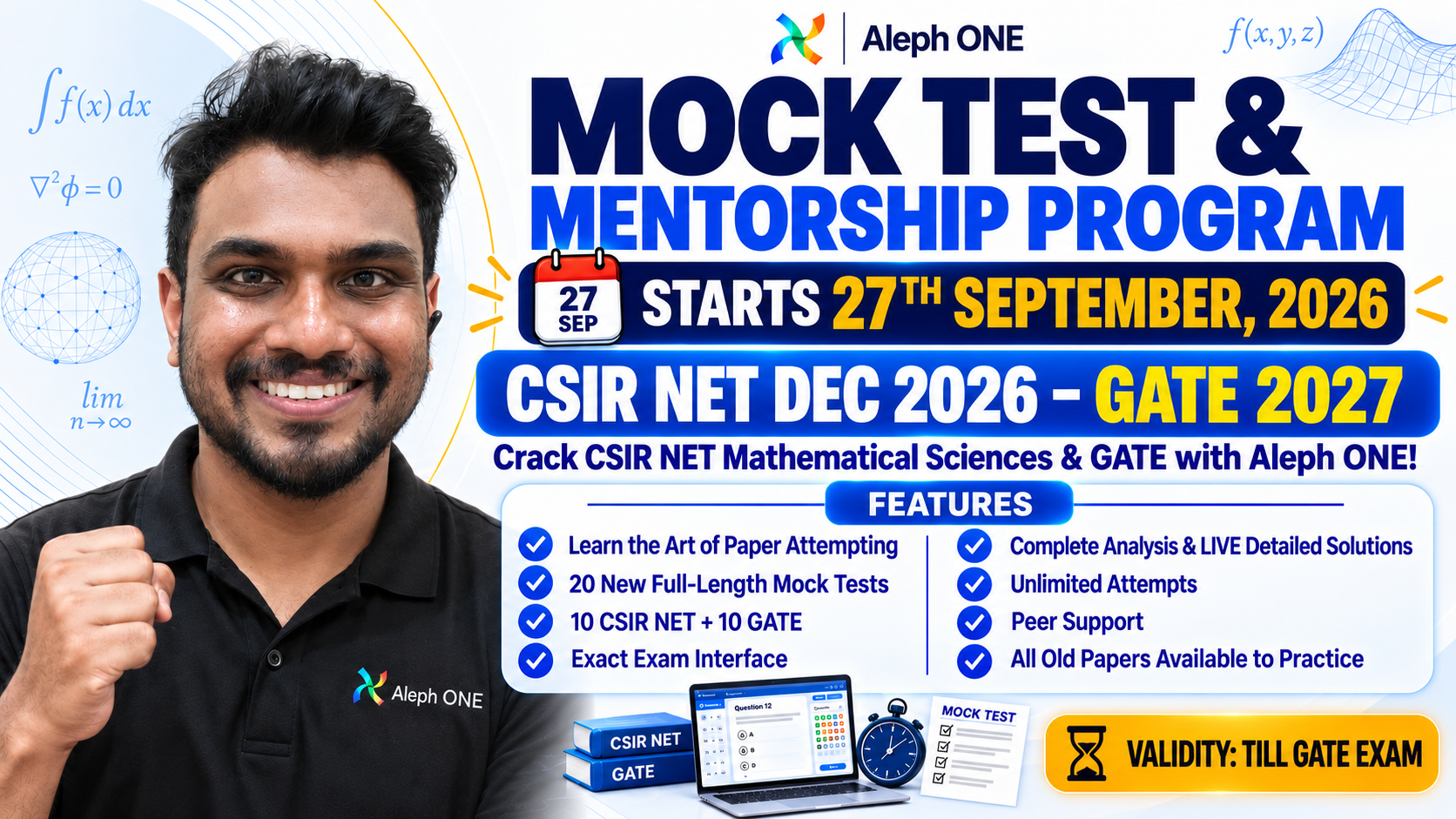CSIR NET Dec 2026 & GATE MA 2027 - Mock Test Series and Mentorship Program Combo Course
