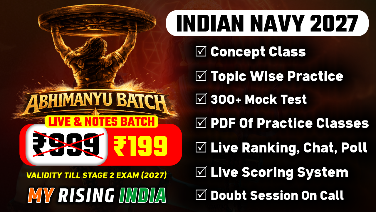 Combo Abhimanyu live + Notes for Indian Navy SSR/MR/Medical Assistant