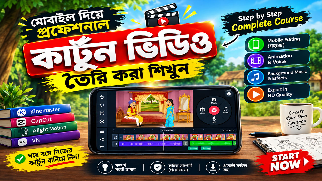 Mobile 2d Animation Basic to Advance Full Course In Bangla