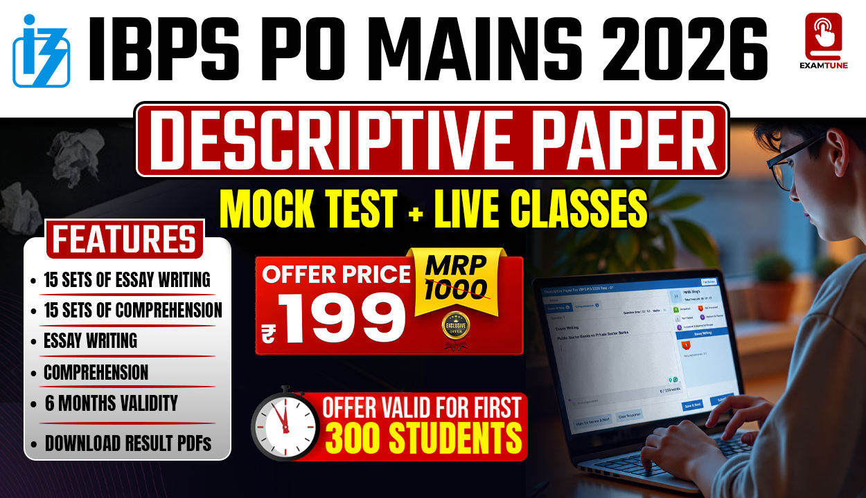 IBPS PO Mains 2026 Descriptive Paper Course | Mock Test + Live Classes for Essay & Comprehension