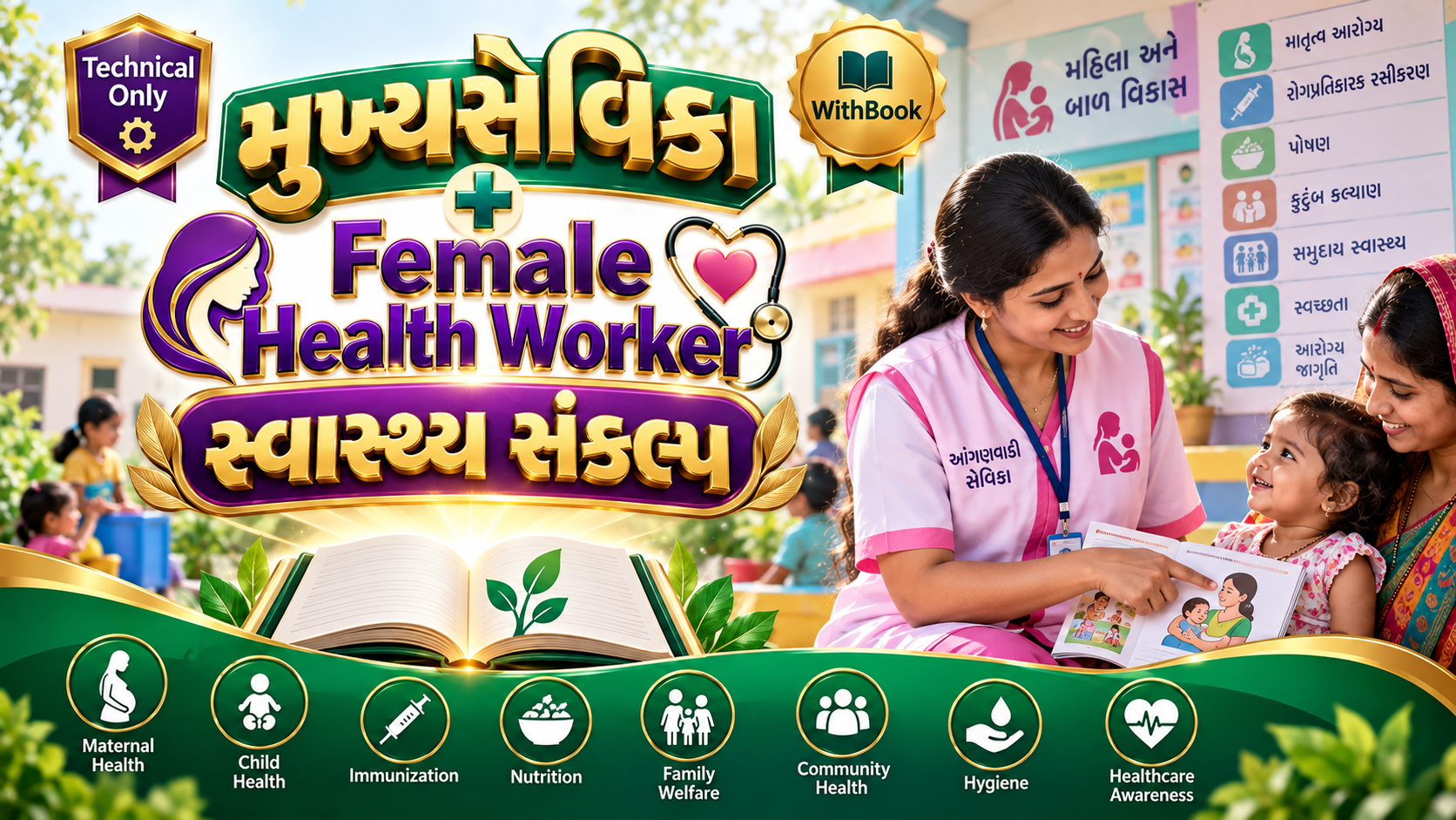 મુખ્યસેવિકા + Female Health Worker Technical Only સ્વાસ્થ્ય સંકલ્પ Batch (WithBook)