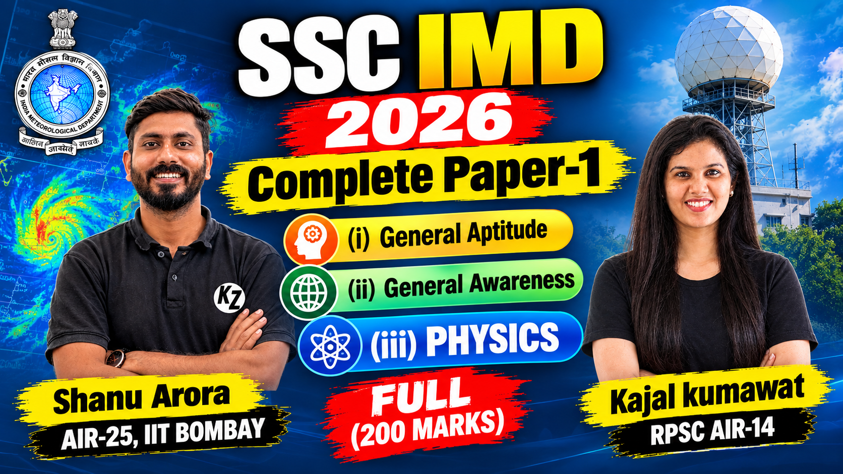 SSC IMD GA +GK + Physics : Complete Paper-1 : Class & Test Series