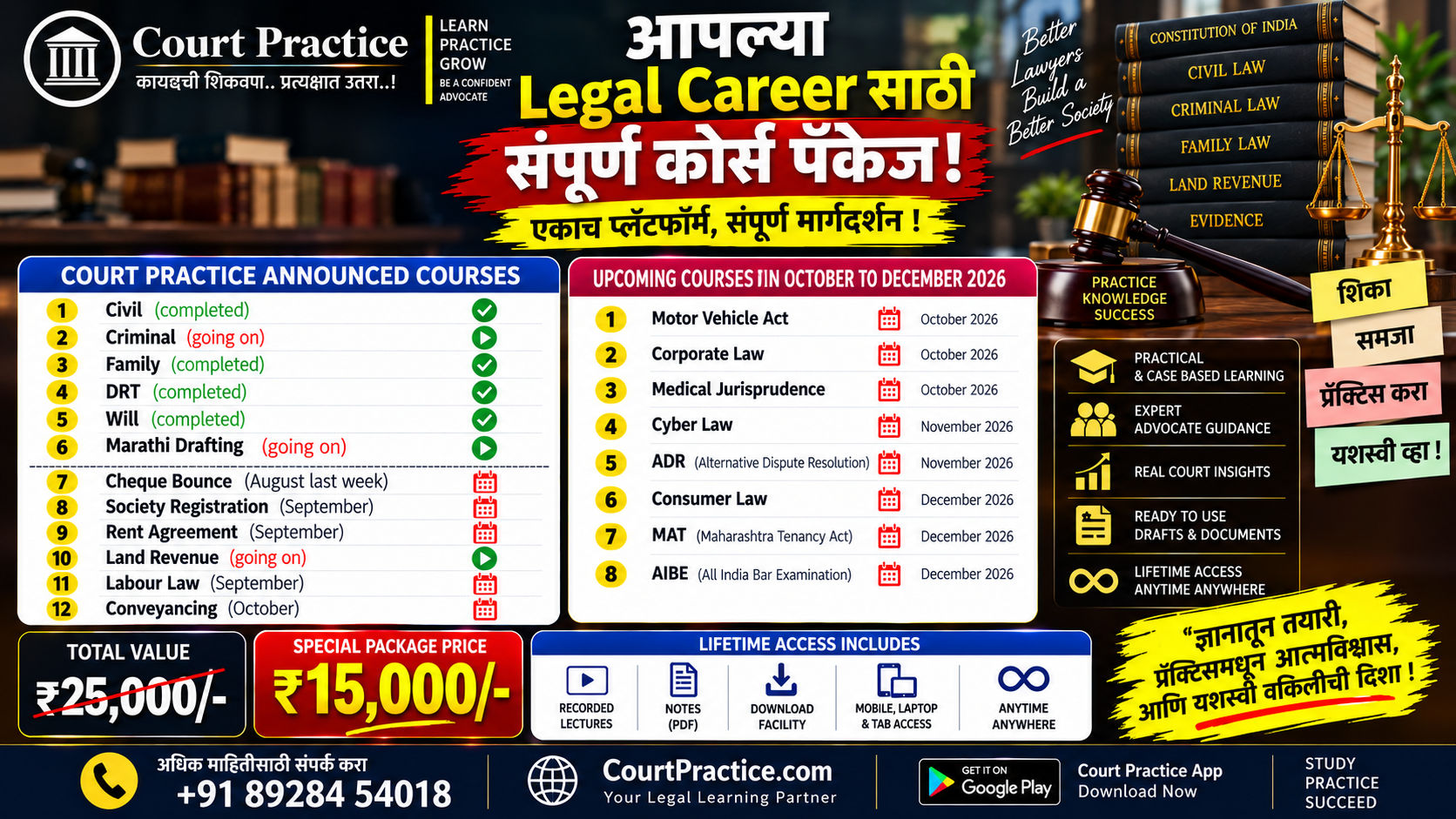 मराठी कोर्ट प्रॅक्टिस All In One (Lifetime Access)