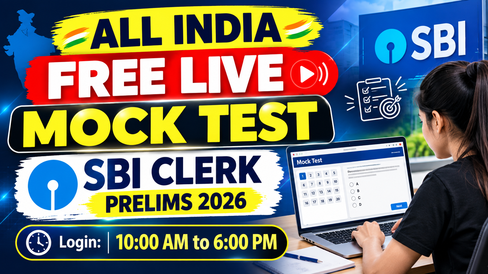 All India FREE Live Mock Test-SBI Clerk 2026
