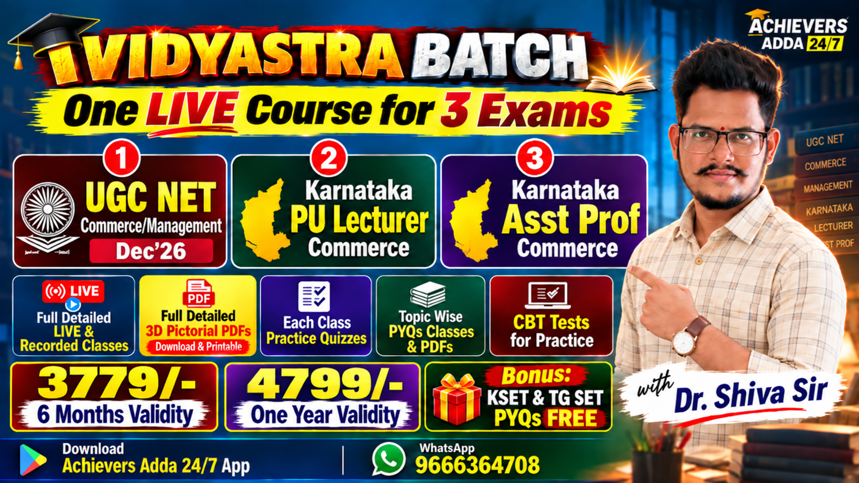 Commerce - UGC NET Dec 2026 & Karnataka Asst Prof, PU - Complete Course - VIDYASTRA BATCH