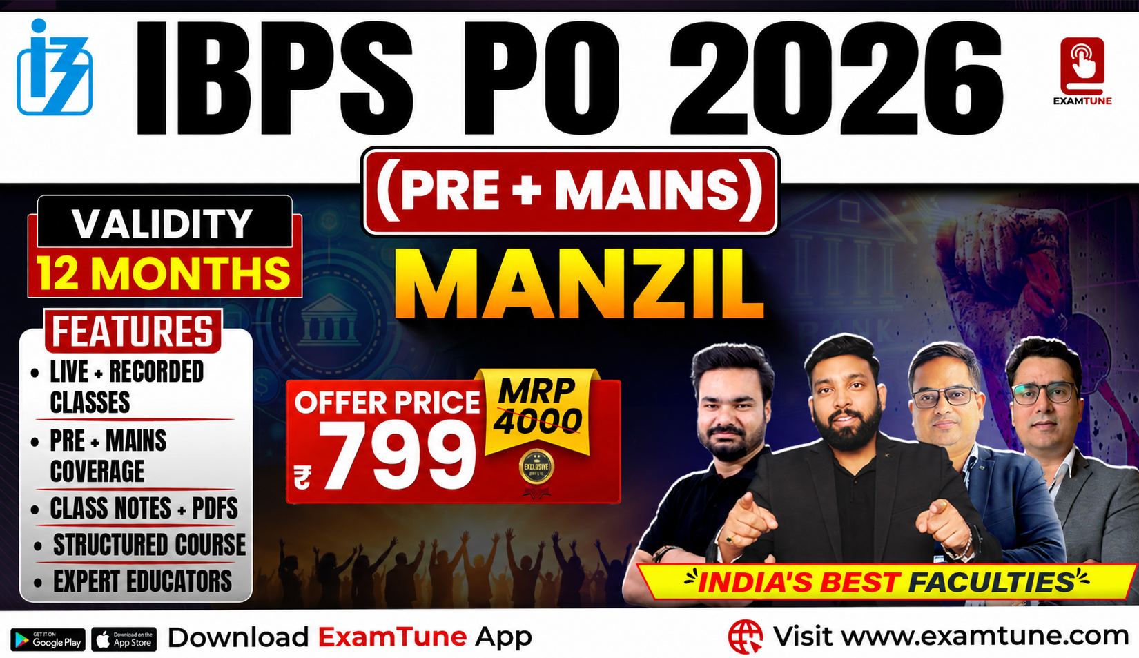IBPS PO 2026 Paid Manzil Batch (Pre + Mains) | Basic to Advanced Level 2026-27 Preparation