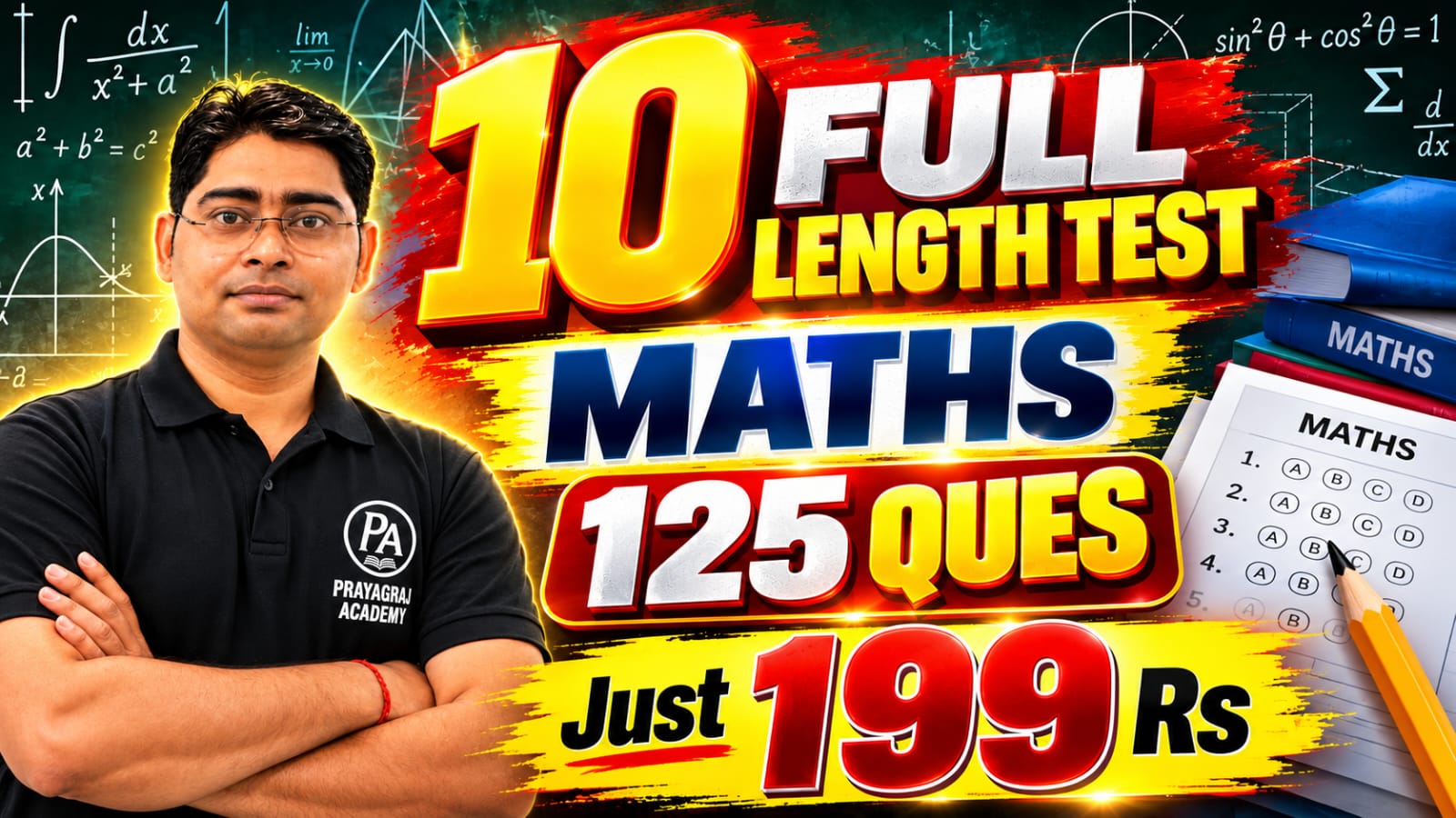 10 FULL LENGTH TEST MATHS 125 QUESTIONS