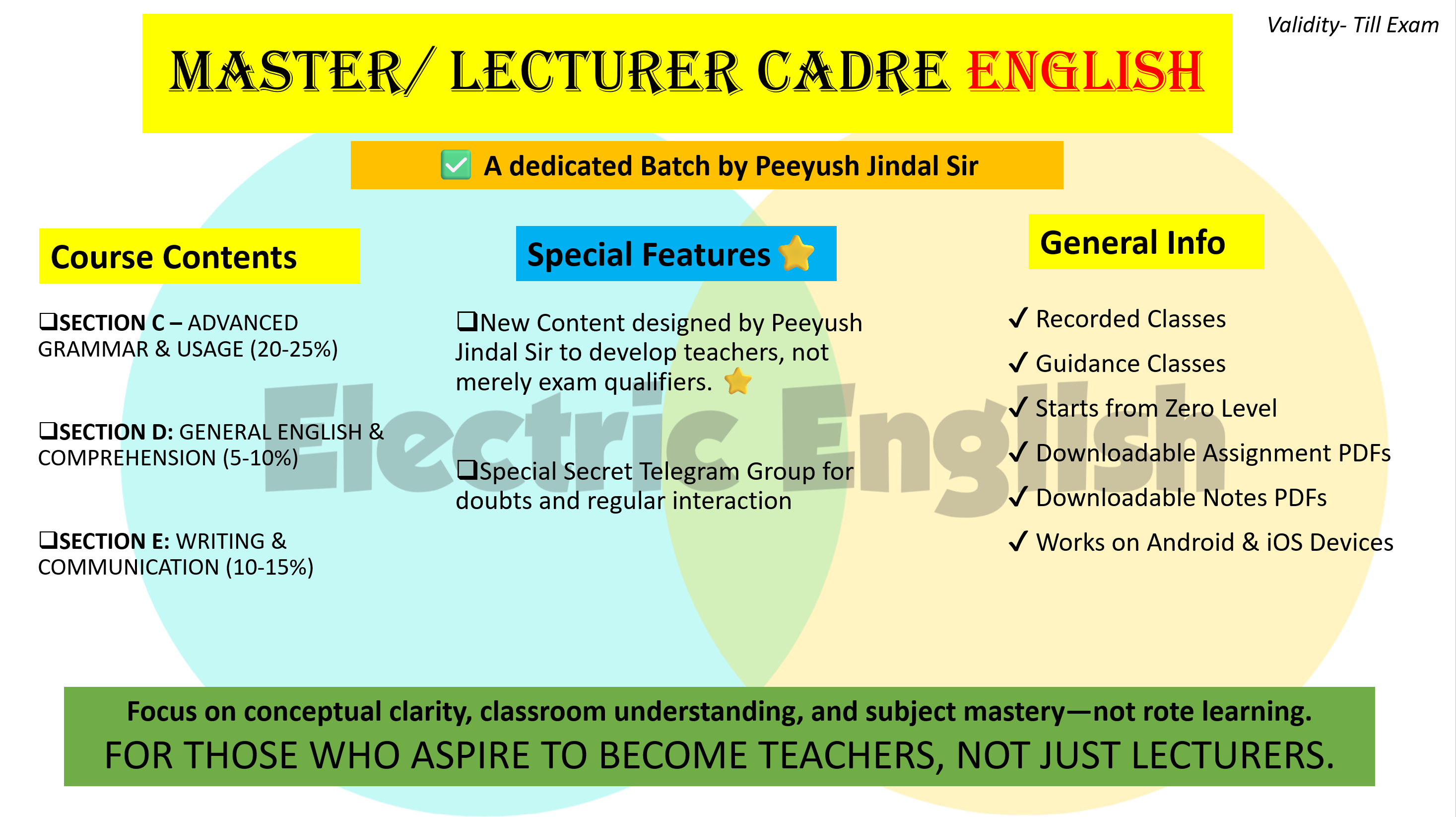 Master/Lecturer Cadre English