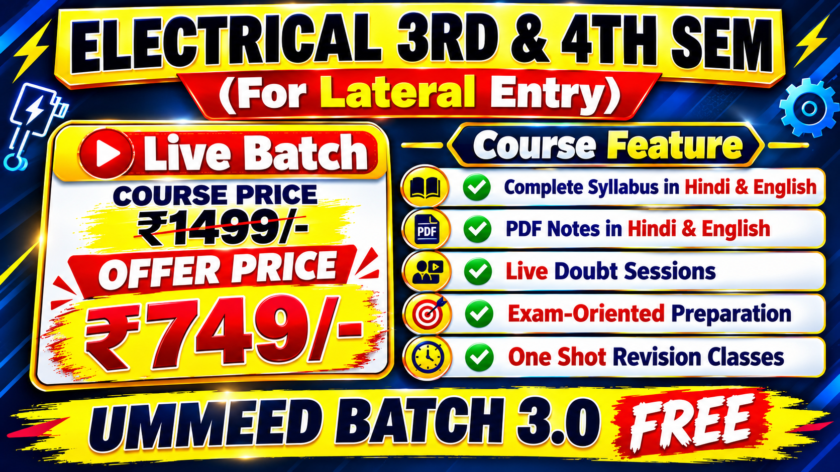 EE 3rd & 4th Semester (For Lateral Entry)