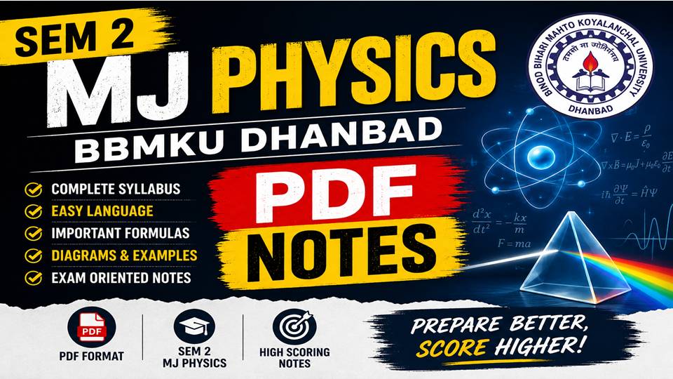 SEM 2 MJ PHYSICS BBMKU DHANBAD PDF NOTES