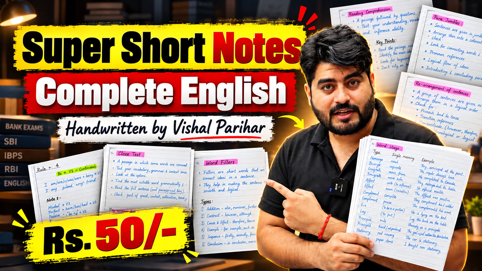 Super Short Notes for IBPS Clerk Pre 2026 Exam