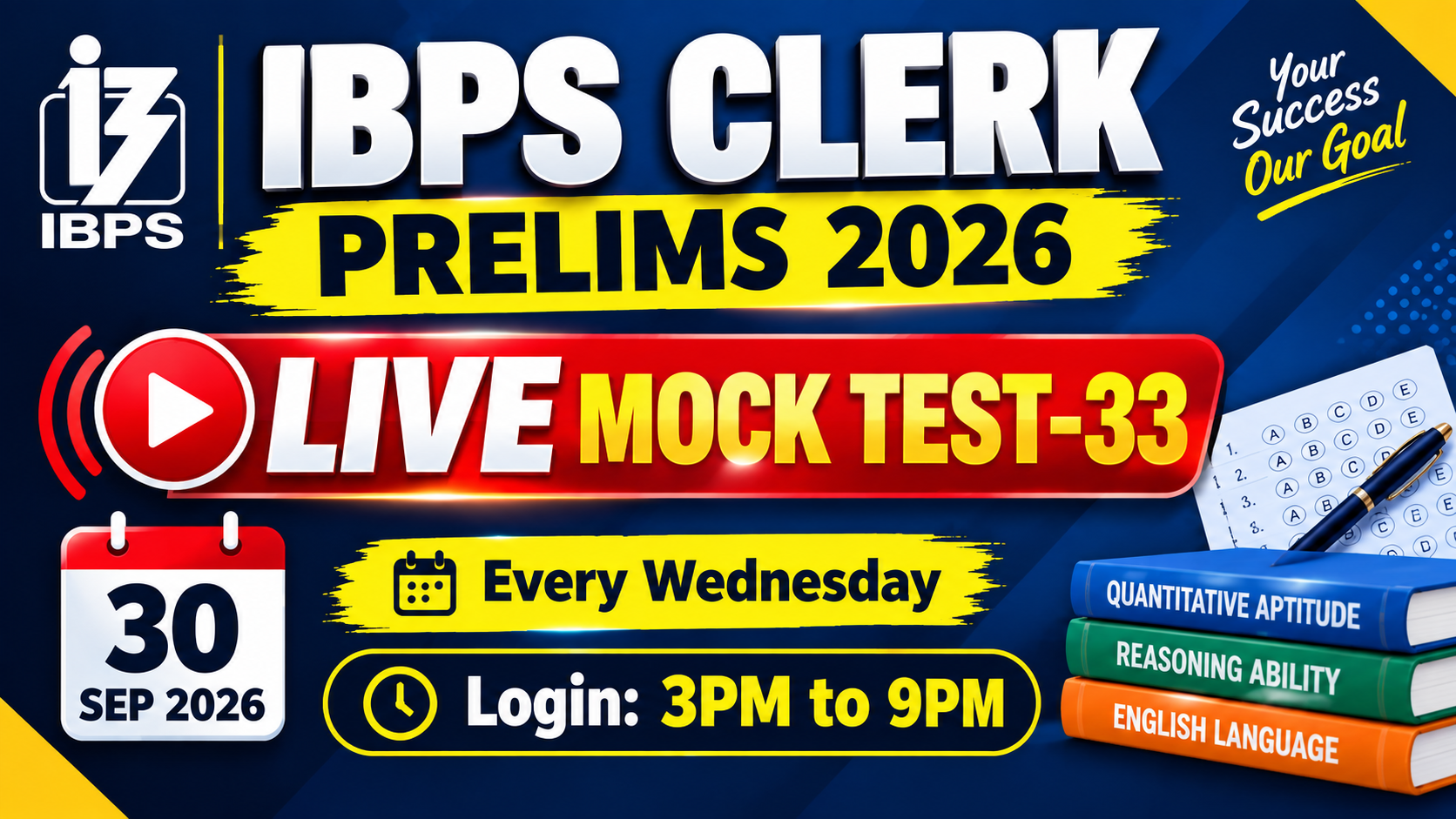 IBPS Clerk Prelims Live Mock 2026