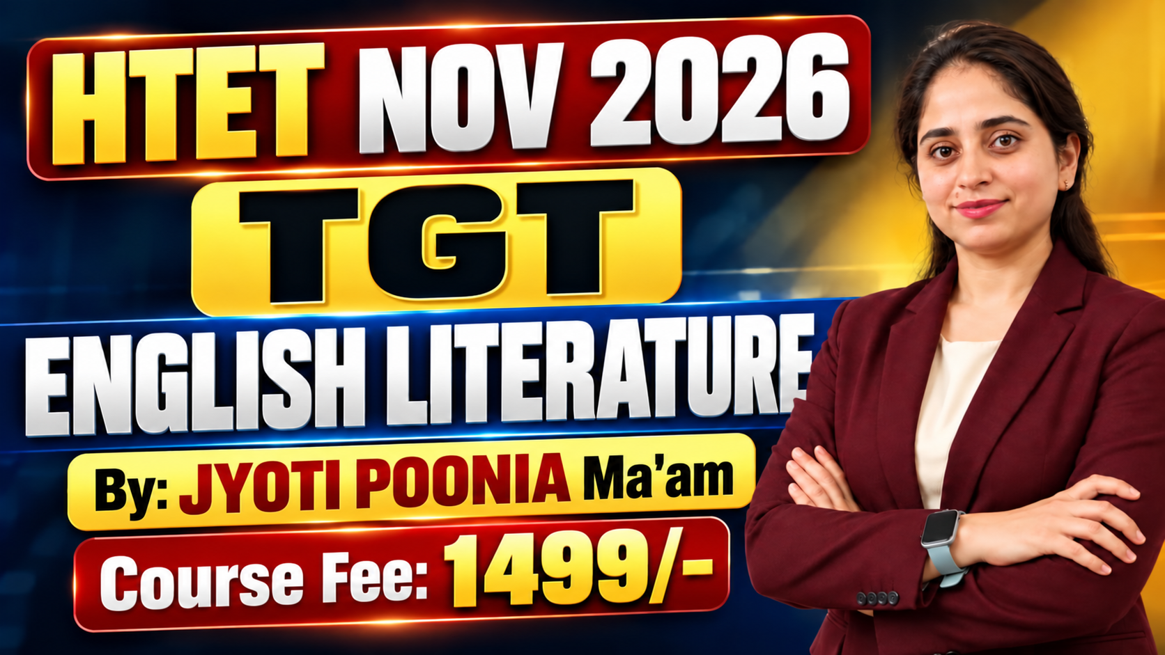 सफलता बैच | HTET TGT English Complete Batch | Jyoti Punia Ma’am