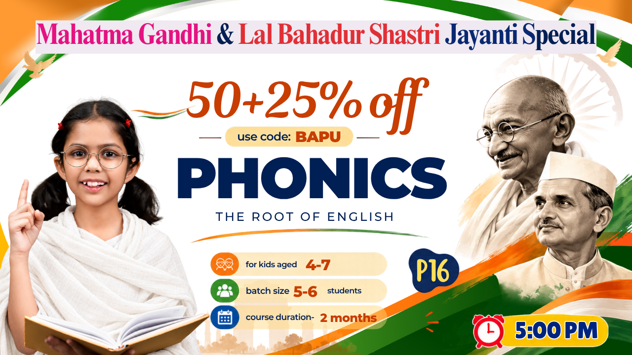  2-Month Phonetics Course on Zoom (P16 = 4-7 Year)