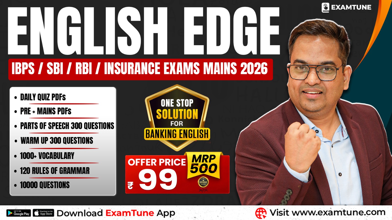 English Edge Banking English PDF Course 2026 | IBPS, SBI, RBI & Insurance Exams Mains Preparation