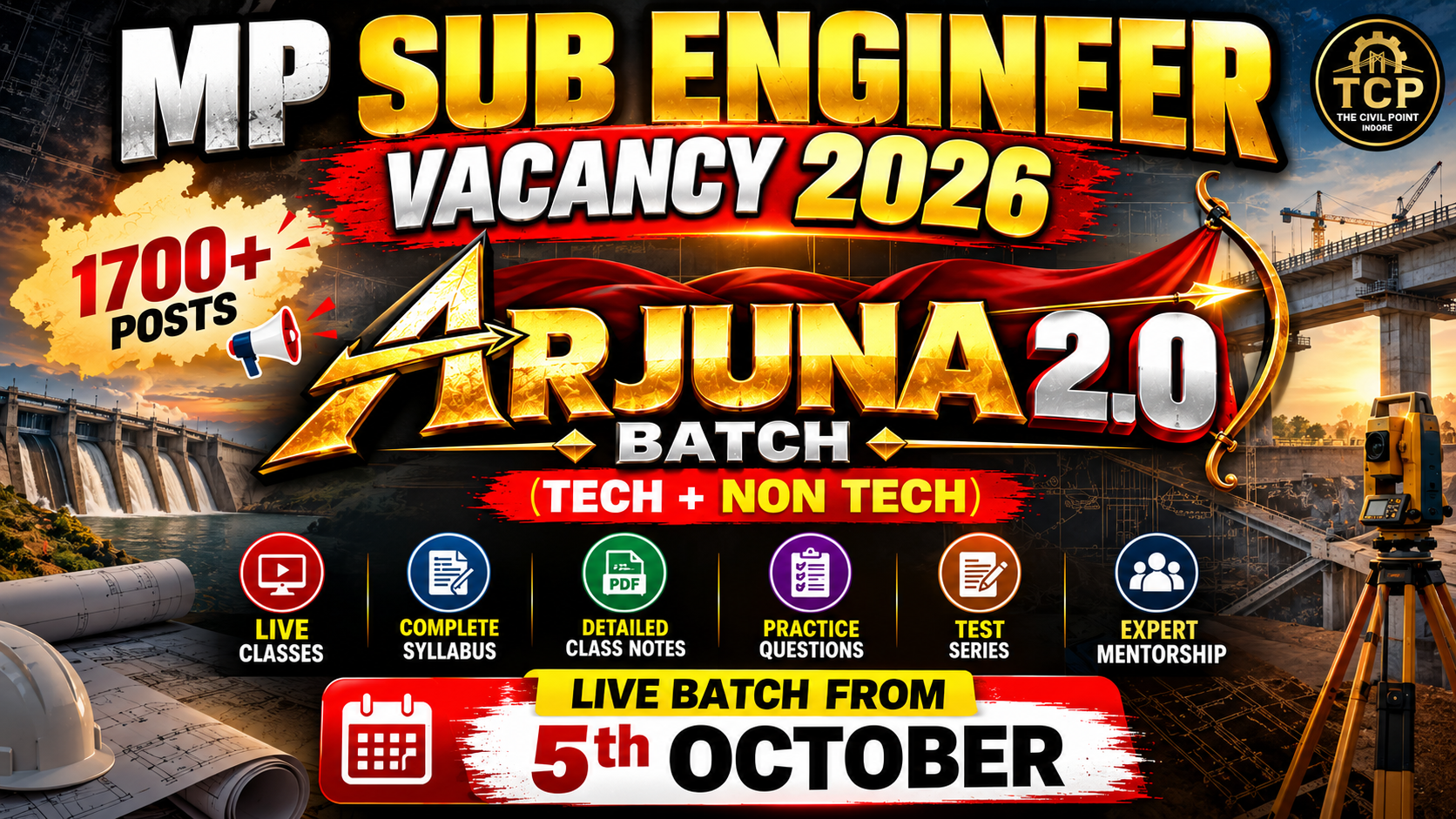 MP Sub Engineer 2026 – Arjuna 2.0 Batch 🔥 Complete Tech + Non-Tech | Live Batch From 5th October