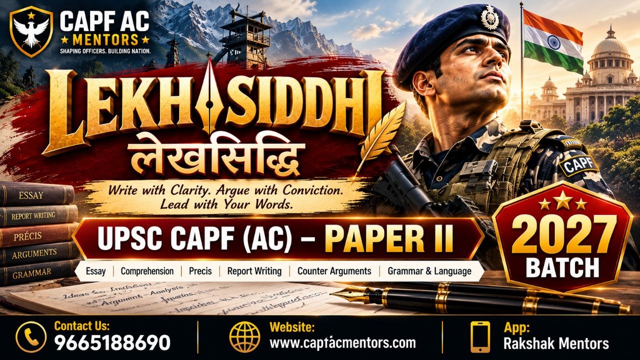 "LEKHSIDDHI" UPSC CAPF 2027 PAPER II BATCH