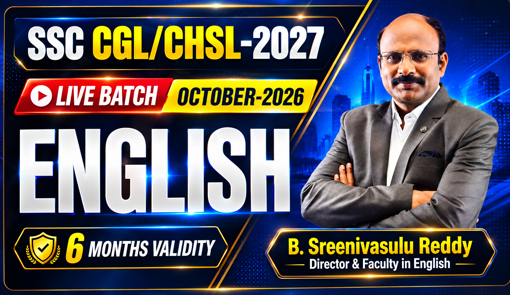 ENGLISH LIVE BATCH OCTOBER- 2026 (6 MONTHS VALIDITY)