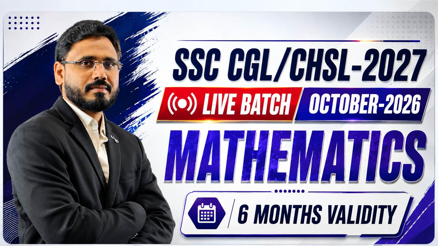 MATHS  SSC OCTOBER LIVE BATCH - 2026 (6 MONTHS VALIDITY)