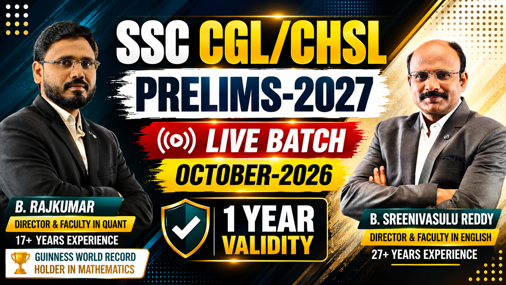 SSC CGL/CHSL LIVE BATCH OCTOBER- 2026 (12 MONTHS VALIDITY)